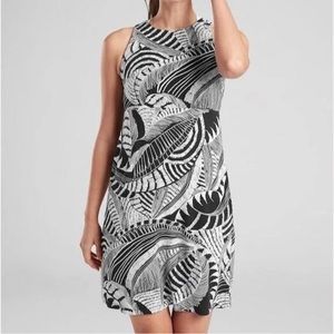 ATHLETA SANTORINI Sz XS Black Zuma Print Modal Sleeveless High Neck Dress